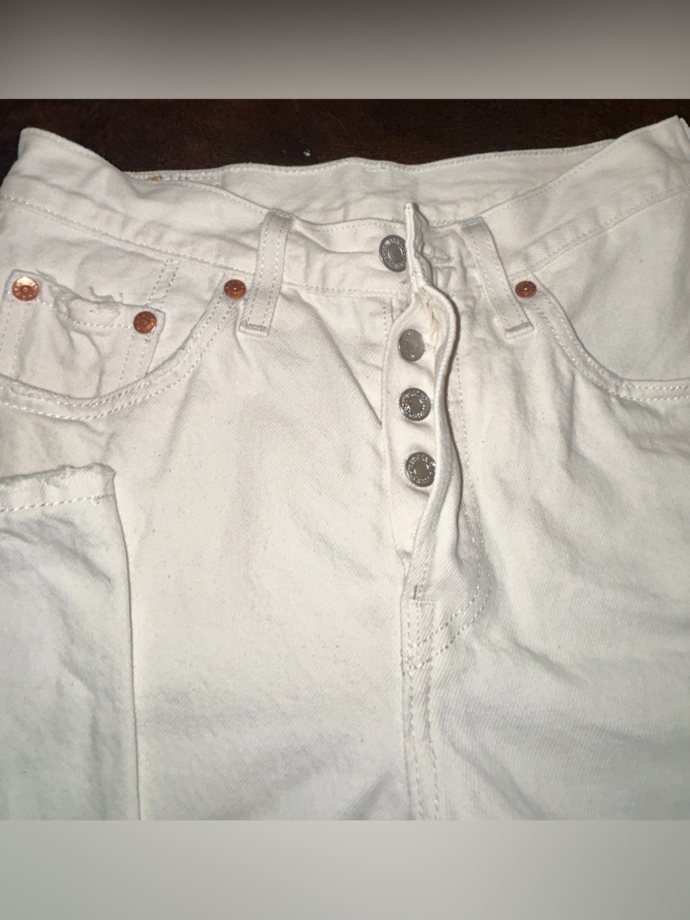 Levi's White High-Rise 501 Women’s Jeans. Vintage! Boots Sold Separately - Picture 5 of 15